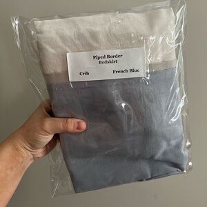 Dusty blue twin bed skirt